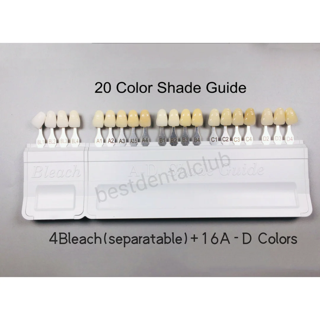 Dental Bleached Shade Guide Bleach Chart Teeth Whitening Based Vita 20Color