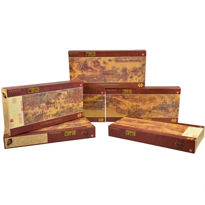 

Adult flat paper jigsaw 1000pcs cards puzzle world masterpiece Qingming Shanghe Map children Home decoration learning toy