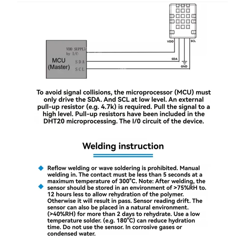 DHT20 Temperature And Humidity Sensor Module IIC Digital Signal Output Humidity Sensor Arduino Compatible Replaces DHT11ABGI