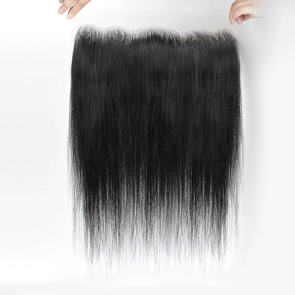 Brazilian 180 Density Straight Lace Frontal Human Hair For Women 13x4 Transparent Lace Frontal Pre Plucked 4x4 Lace Closure