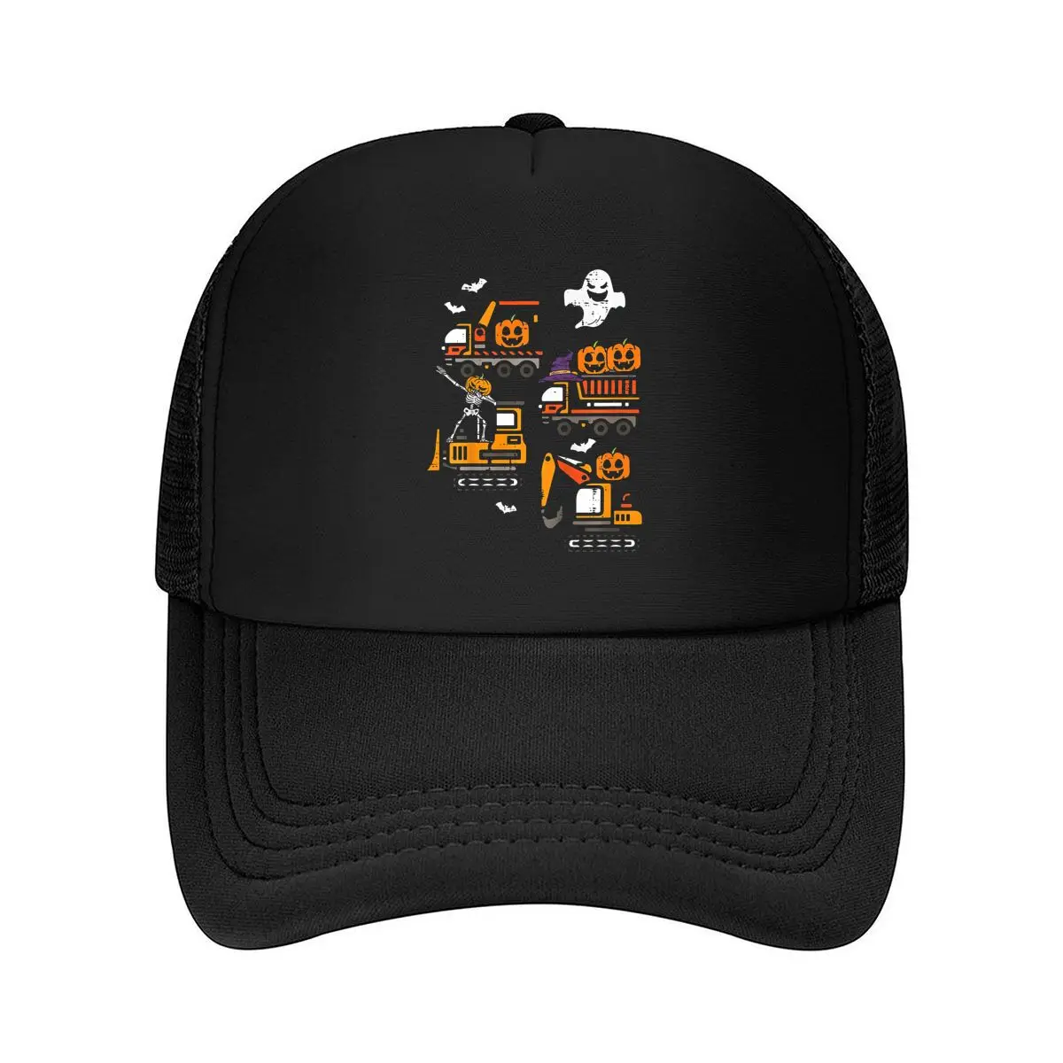 Halloween Construction s Pumpkin Skeleton Ghost 2026 Mesh Baseball Cap Dad Hat Hip Hop Snapback Cap