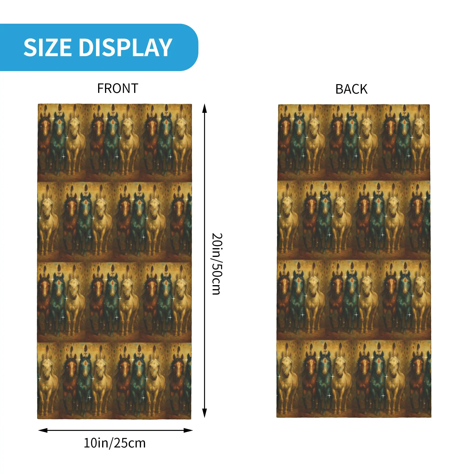 Wild Horse Design Bandana Neck Cover Printed Wrap Scarf Balaclava Outdoor Sports for Men Women Adult Winter