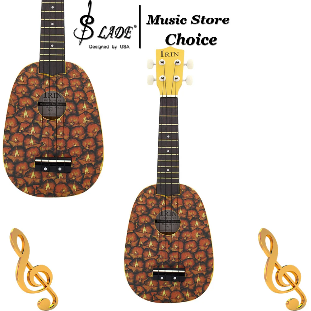 IRIN 21 Inch Ukulele Pineapple-style Guitar Soprano Ideal for Beginner Ukulele 4 String Guitar Gift Instrument with Suprise Part