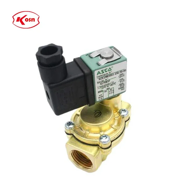 ASCO 24VDC 2/2 NC Brass Body SCE238D009 Pilot Operated Solenoid Valve
