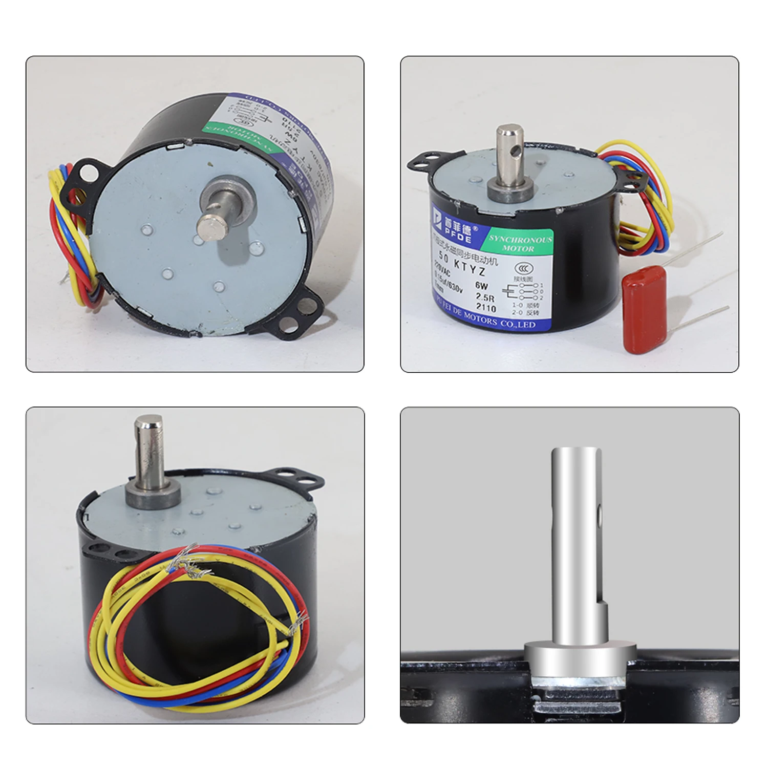 8 peças 50ktyz 110v 220v ac motor síncrono motor redutor de velocidade lenta cw/ccw motor de engrenagem de baixo ruído para motor de churrasco 1-110rpm