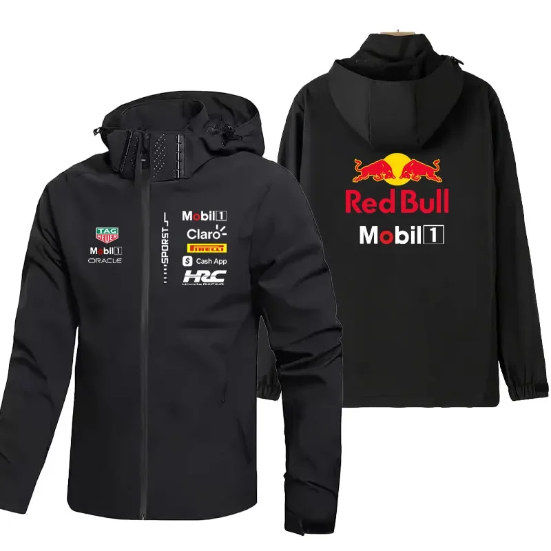 Blouson de course Red Bull pour homme – Tendance, décontracté, ample, style motard, sport extérieur, coupe oversize, vêtement personnalisé pour équipe de course