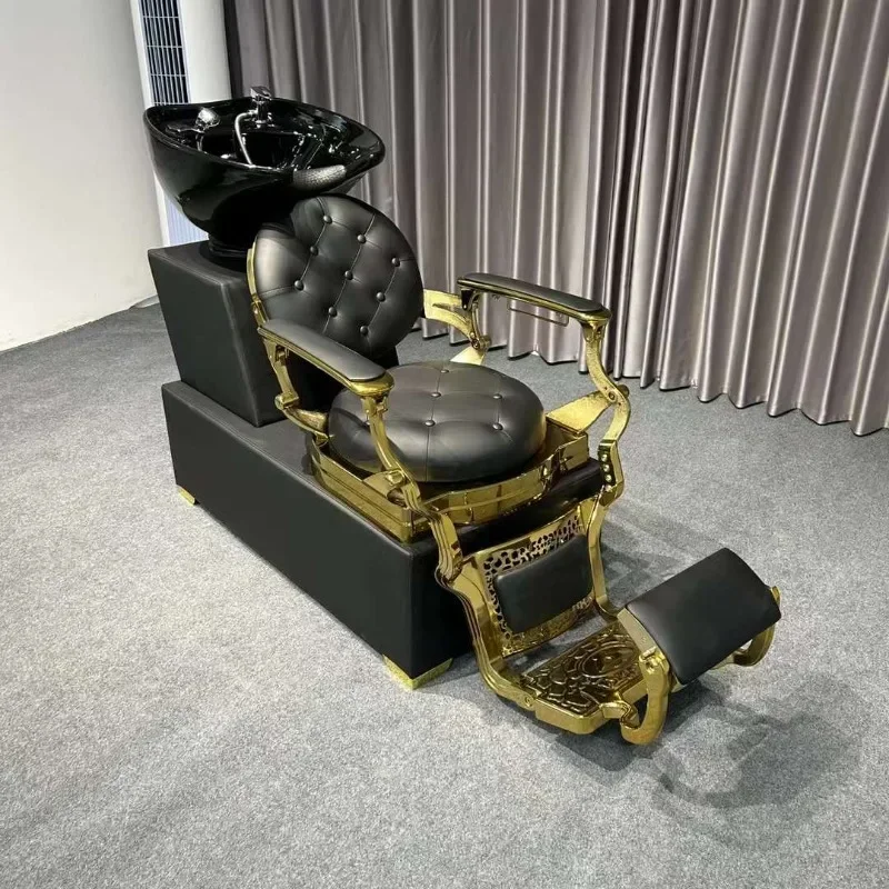 

Hair salon shampoo bed Sitting semi-lying flush bed Light luxury hair salon special shampoo bed