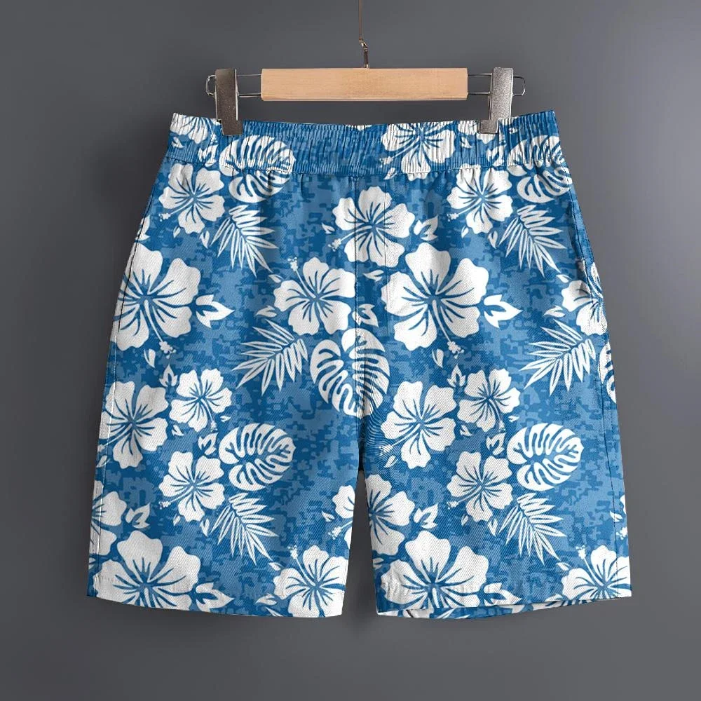 Multicolor Tropical Leaf Beach Shorts Men Hibiscus Monstera Summer Swim Cool Loose Fashion Trendy Streetwear Casual Beachwear