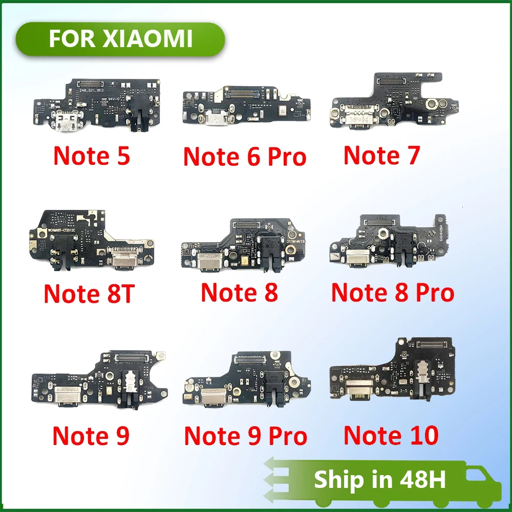 USB Charging Port Microphone Dock Connector Board Flex Cable For Xiaomi Redmi Note 7 8 8T 9 9s 10 11 Pro 5G