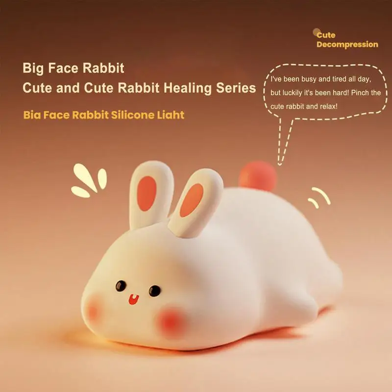 Soft Touch Silicone Lamp Kids Night Light Rabbit Table Lamp Girl Bedside Bedroom Touch Night Light Animal For Nursery Touch Lamp