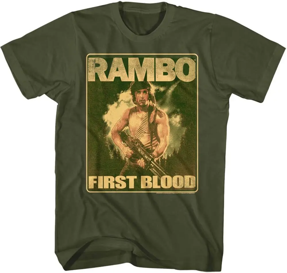 

American Classics Rambo 1980's Action Thriller War Movie Lil Ramblins Military Green Adult T-Shirt