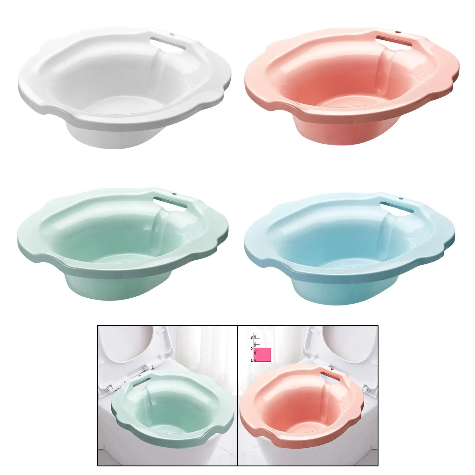 Sitz Bath Tub with Hanging Hole Hemorrhoids Relieve for Standard Toilet