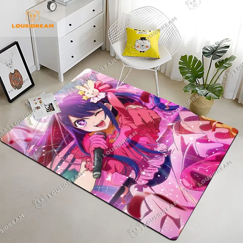 Oshi No Ko Anime Carpet Kawaii Girl Aquamarine Hoshino Bedroom Living Room Area Rug Cartoon Christmas Xmas Gift Home Decor