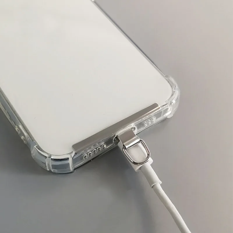 4/1PCS Ultra-thin Stainless Steel Phone Tether Patch Gasket Cellphone Strap Parts Replacement Lanyard Safety Connect Piece image 5