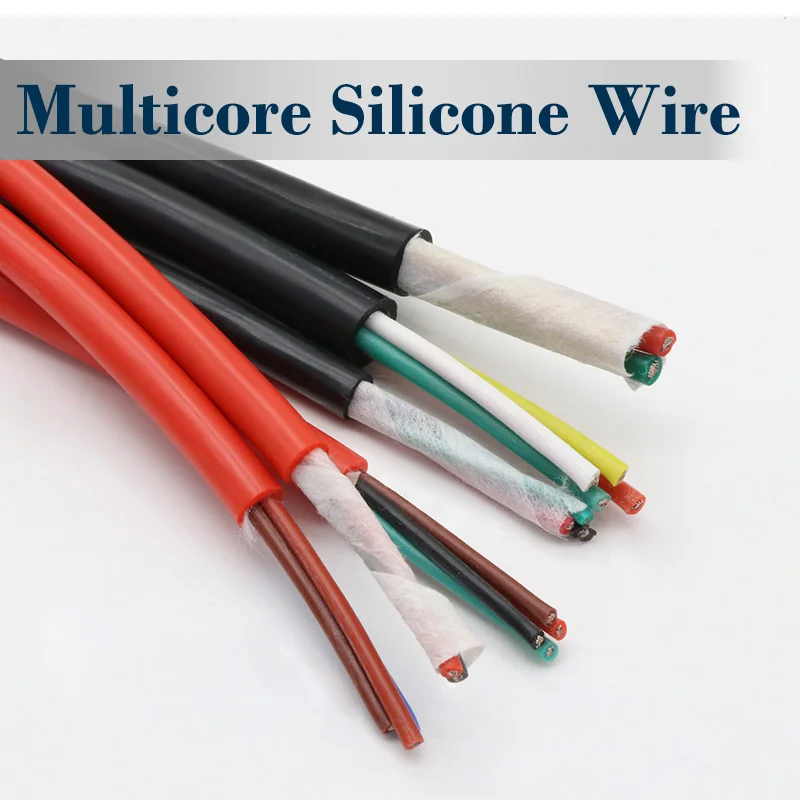 

1/2/5/10M Silicone Rubber Cable Sq 0.3/0.5/0.75/1/1.5/2.5/4/6mm 2/3/4/6 Cores Flexible Insulated Copper High Temperature Wire