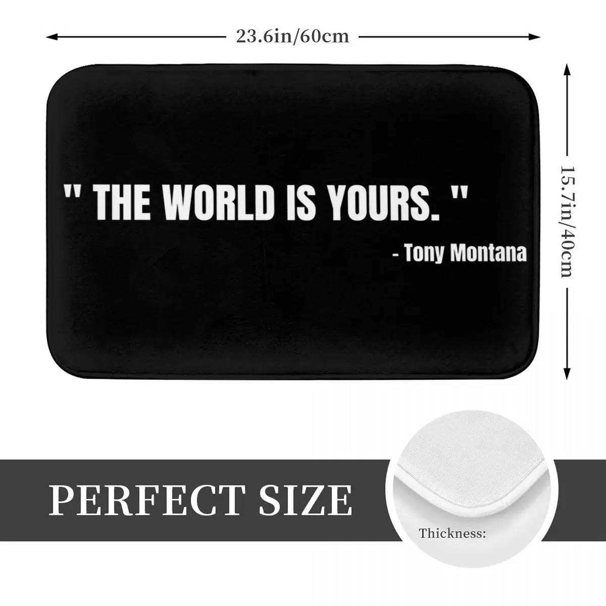 Scarface Tony Montana The World Is Yours Movie Doormat Kitchen Entrance Home Floor Mat Anti-slip Carpet Rug for Balcony Footpad