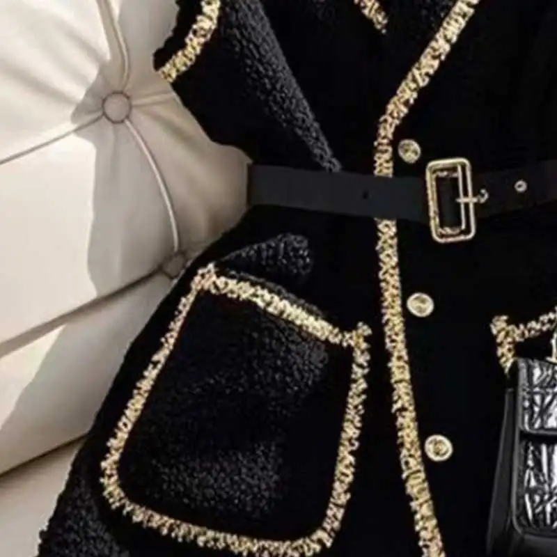 ملابس حريمي ربيع الخريف موضة الكورية زر بلون الإناث كل مباراة جيب مصممة طوق أكمام تانك القمم سترة #4