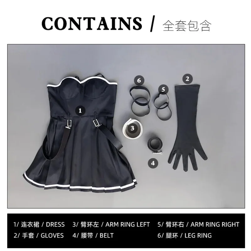 

ss13Ubel Anime Frieren Beyond Journey's End Raoffh Ubel Cosplay Costume Black Uniform Dress Halloween Party Outf
