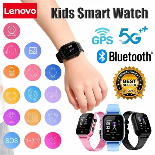Imagen 2 del producto Lenovo niños Smartwatch 4G Wifi GPS SOS ubicación Video llamada tarjeta analógica reloj impermeable cámara niños niñas actualiza