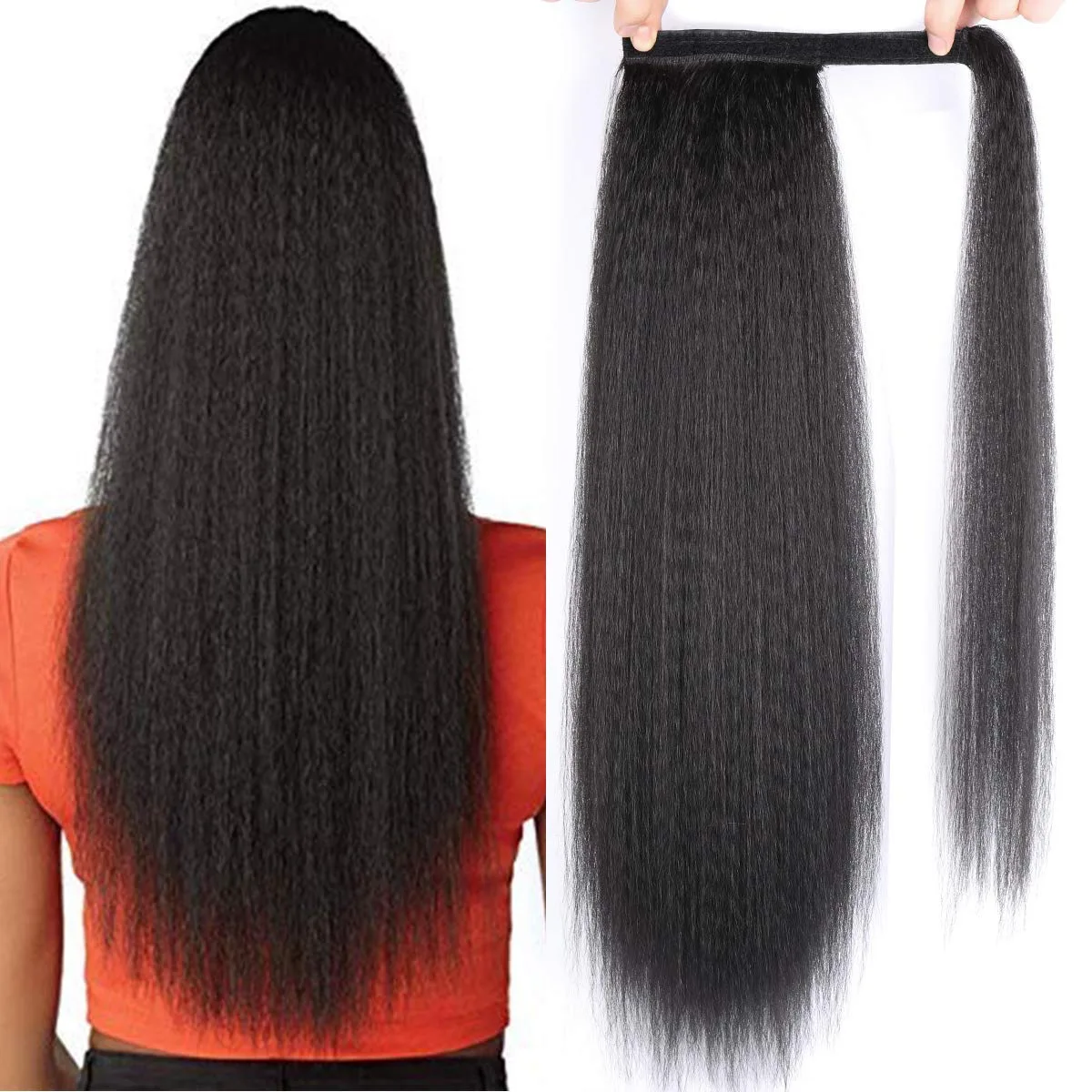 

Velcro ponytail yaki kinky straight wig ponytails fluffy ponytails