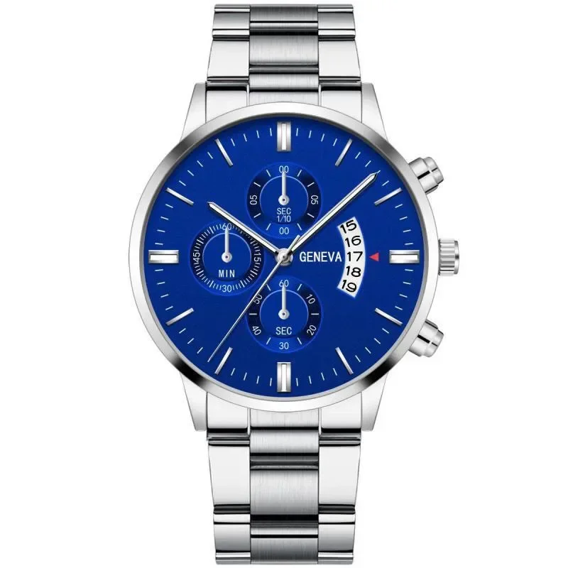 Fashion Quartz Stainless Steel  Men’s Watch Casual Wristwatch Calendar Luminous Clock Men Watches Business Casual Reloj Hombre