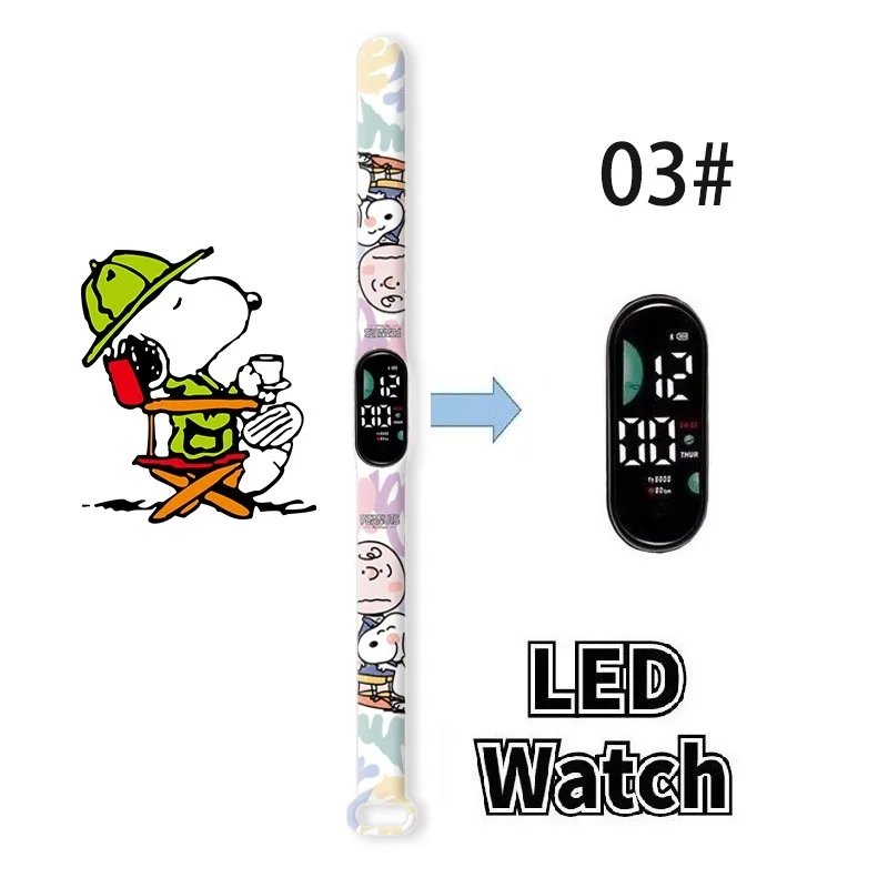 Disney Fashion Mickey Children Watches for Girls Sport Touch Bracelet LED Snoopy Kids Watch Boys Electronic Digiic Digital Clock