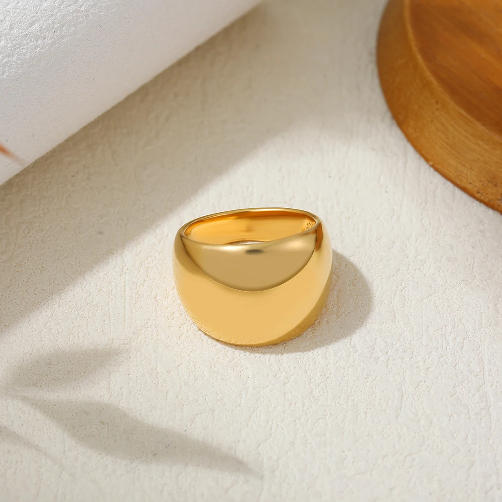 Übertriebene, glatte geometrische Ringe, modische Accessoires für Damen, schwere Ringe aus Edelstahl, Geschenke für Hochzeitsgeschenke.