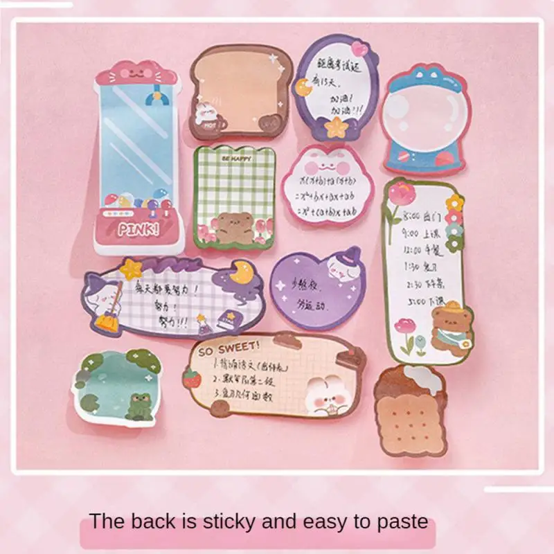 1~10PCS 60sheets Sticky Notes Cute Cartoon Colorful Memo Pad Ins Kawaii Stationery Posted Tabs Its Memo Message Paper School image 6