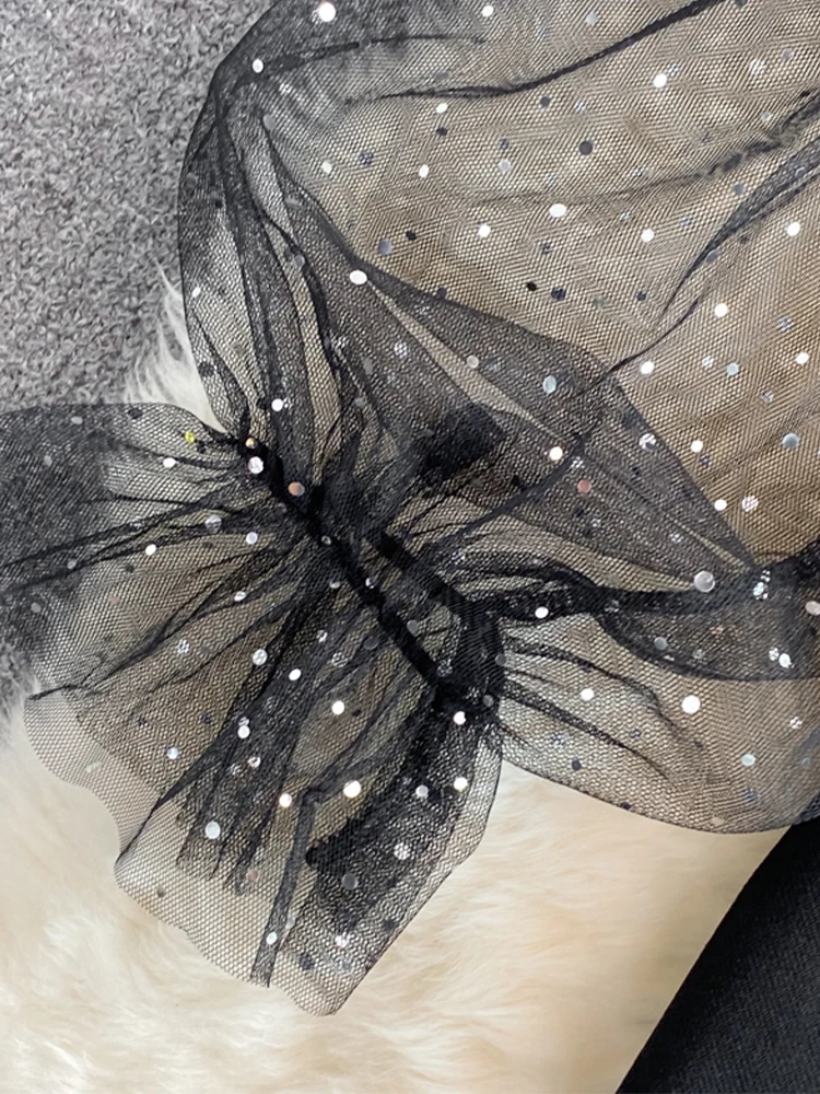 Women's Evening Dress Vintage Black Gothic Long Sleeve Square Collar Mesh Luxury Dresses Y2k One Piece Frocks Emo 2000s Clothes