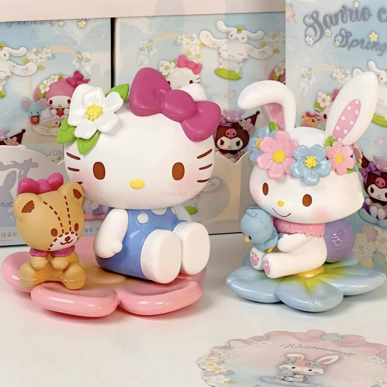 

Hot Original Sanrio Blind Box Spring Flower Series Mystery Box Cute Kawaii Model Doll Favorite Of Girls Decoration Pendant Gift