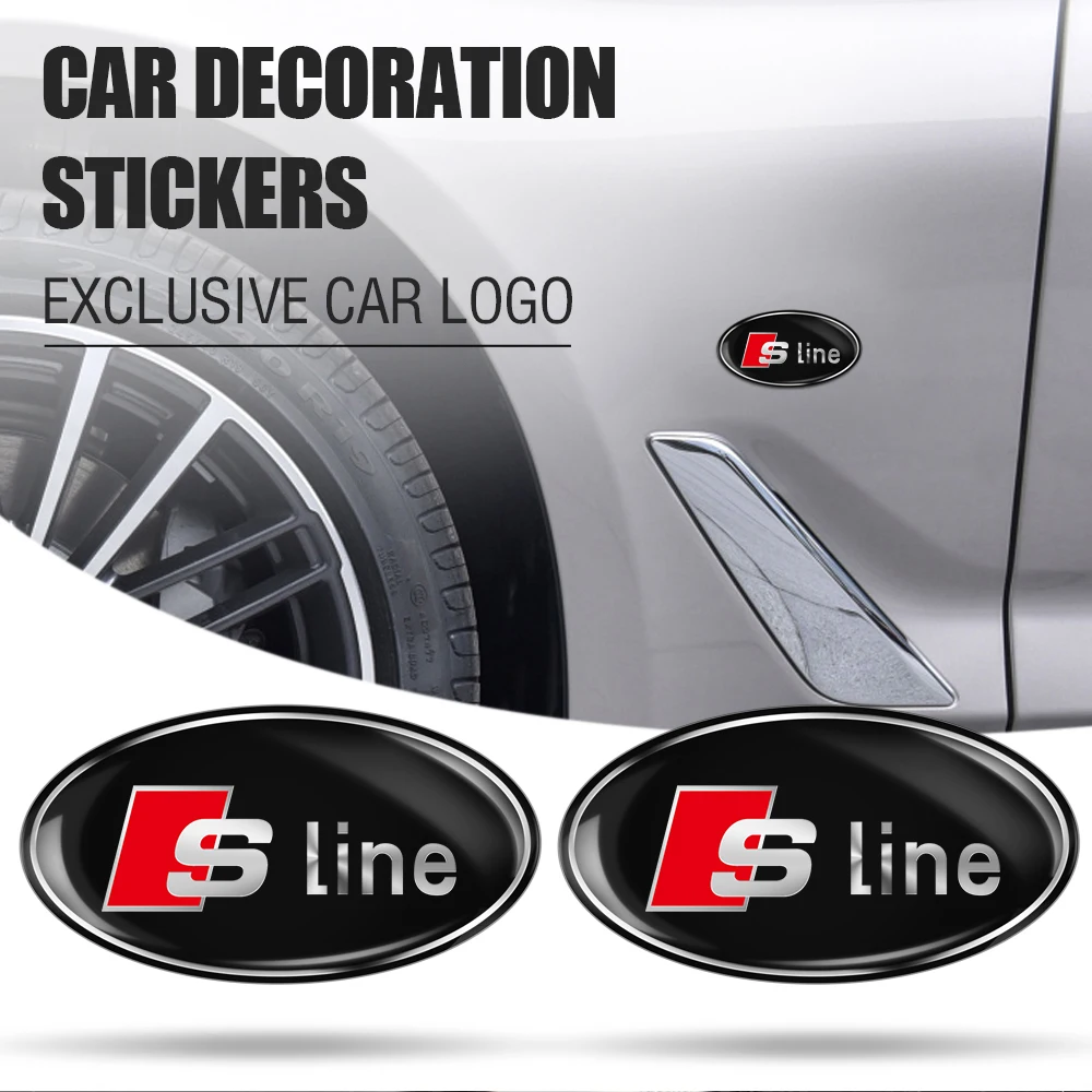 Metal Car Badge Sticker Rear Tail Trunk Side Body Emblem Center Cover For Audi A4 B8 A3 8P A6 C7 B9 B7 B6 C6 A5 Q5 C5 A1 Q3 C8