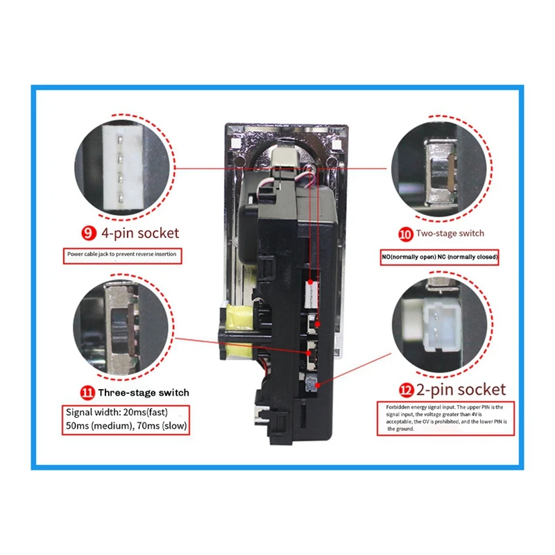 2PCS 616 Multi Coin Acceptor Electronic Roll Down Coin Acceptor Selector Mechanism Vending Machine Arcade Game Ticket