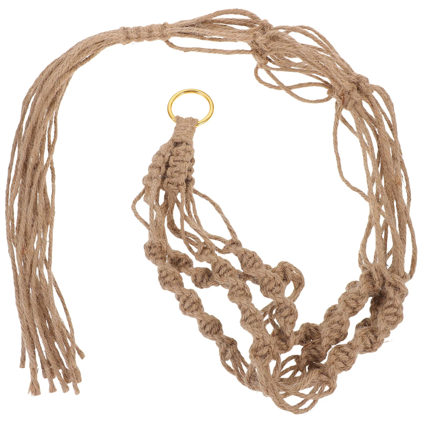 

Macrame Natural Jute Plant Hanger 100Cm Hemp Rope 4 Legs Rustic Indoor Kitchen Porch Yard Outdoor Ceiling Decor Holder