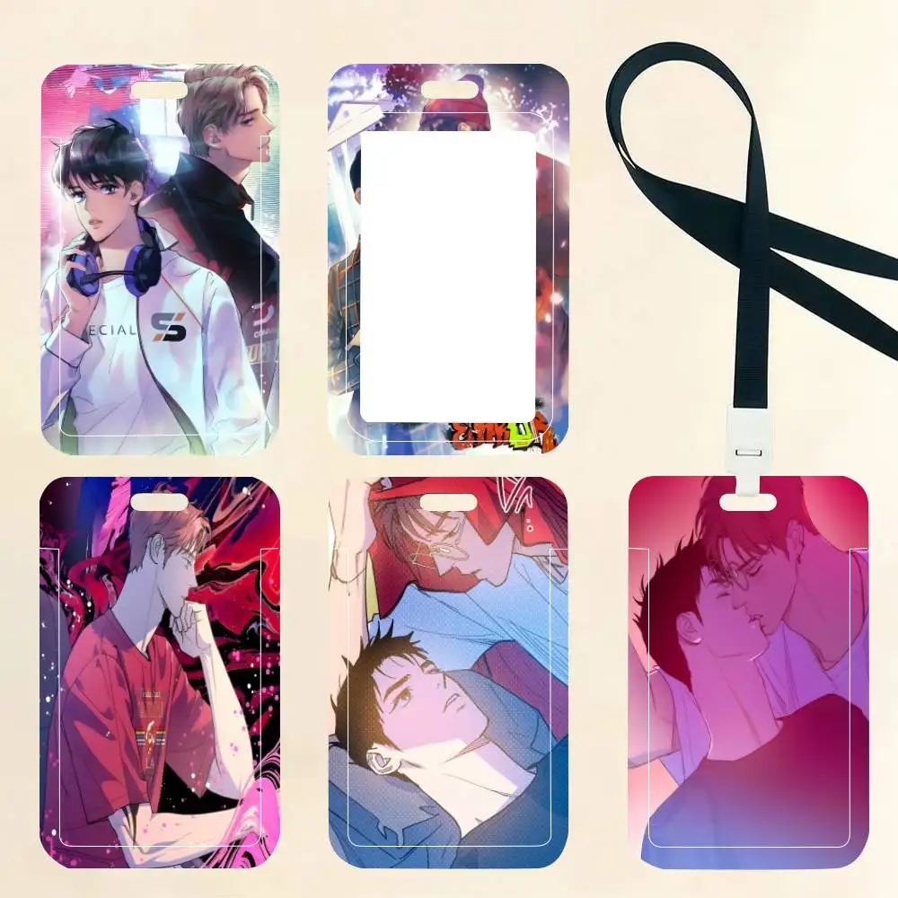 Anime S-Semantic Error ID Card Holder Neck Strap Pendant Door Badge Holder Lanyards Keychain Work Credential Case Gift