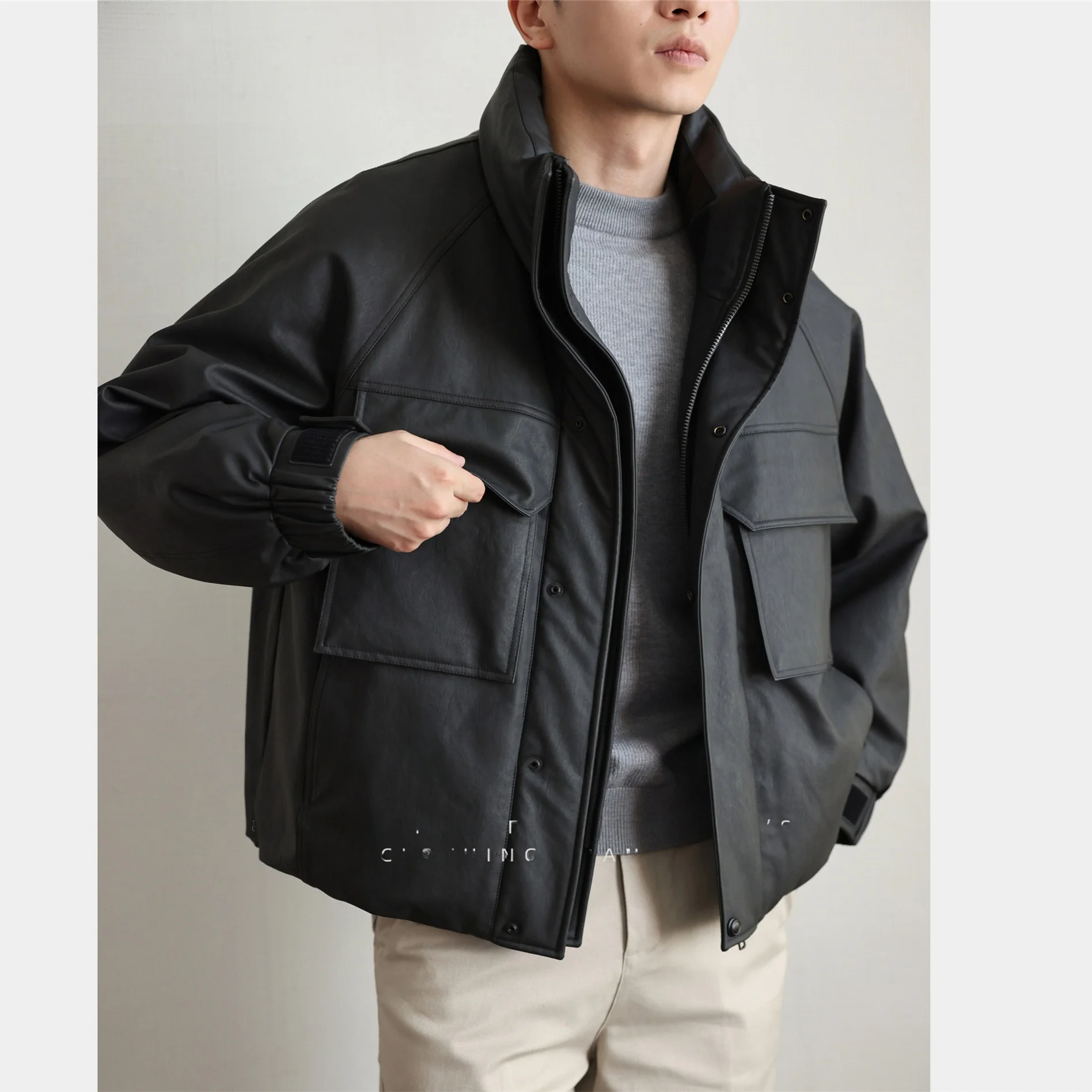 

Мужская зимняя куртка-пуховик с воротником-стойкой, 90% пуха, для бизнеса и повседневной носки, свободный крой, теплая, с длинными рукавами, на молнии, укороченная модель