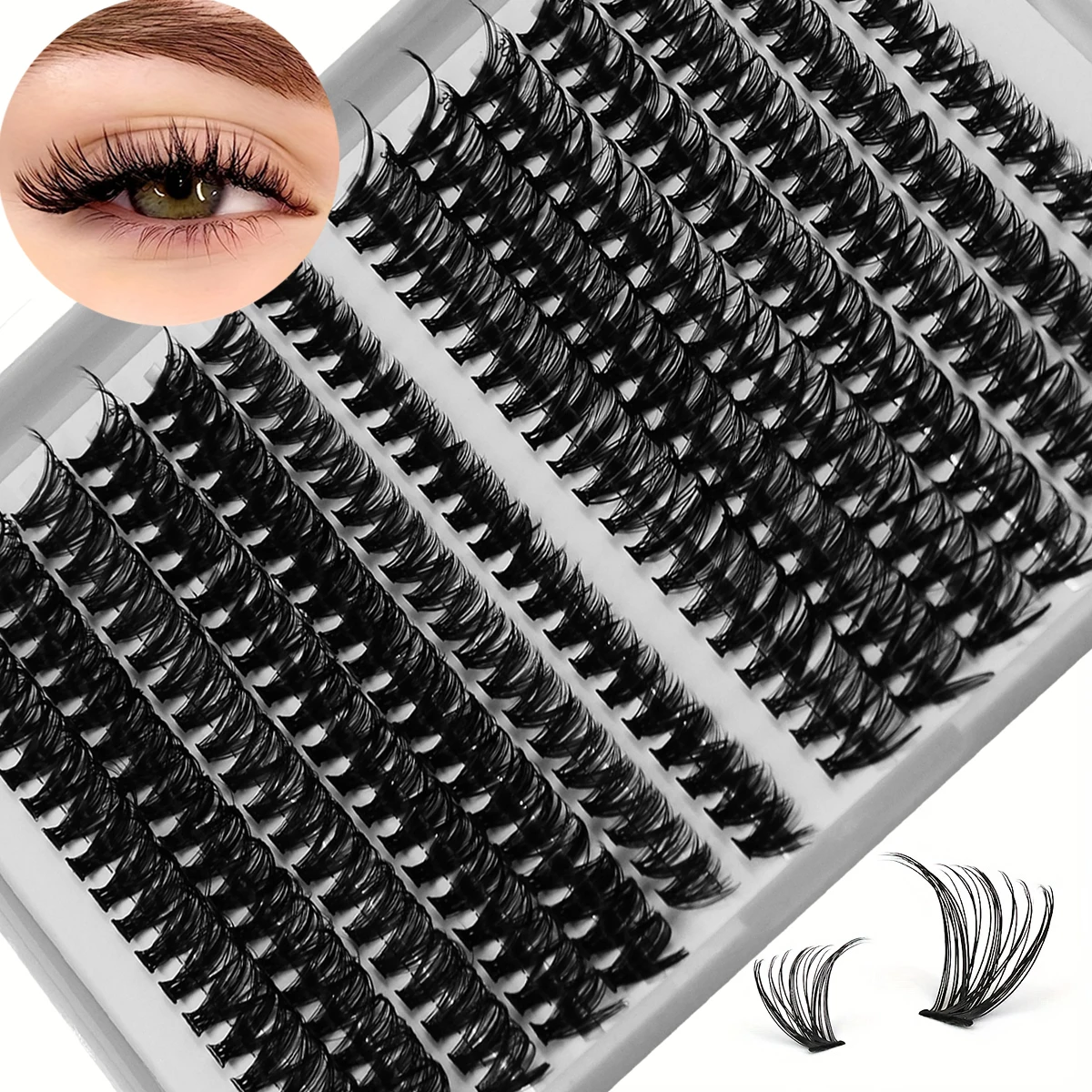 30d/40d einzelne Wimpern 280 stücke Cluster Wimpern DIY Wimpern verlängerung 9-15mm Misch länge, wispy Cluster wieder verwendbare falsche Wimpern