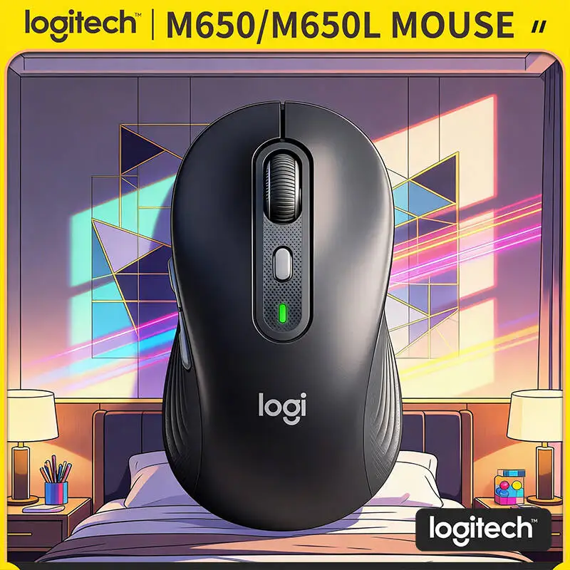 

Logitech M650/M650L Ergonomic Mouse - Silent Clicks, Rubber Grips, Dual Connectivity, Multi-OS Compatibility for Office