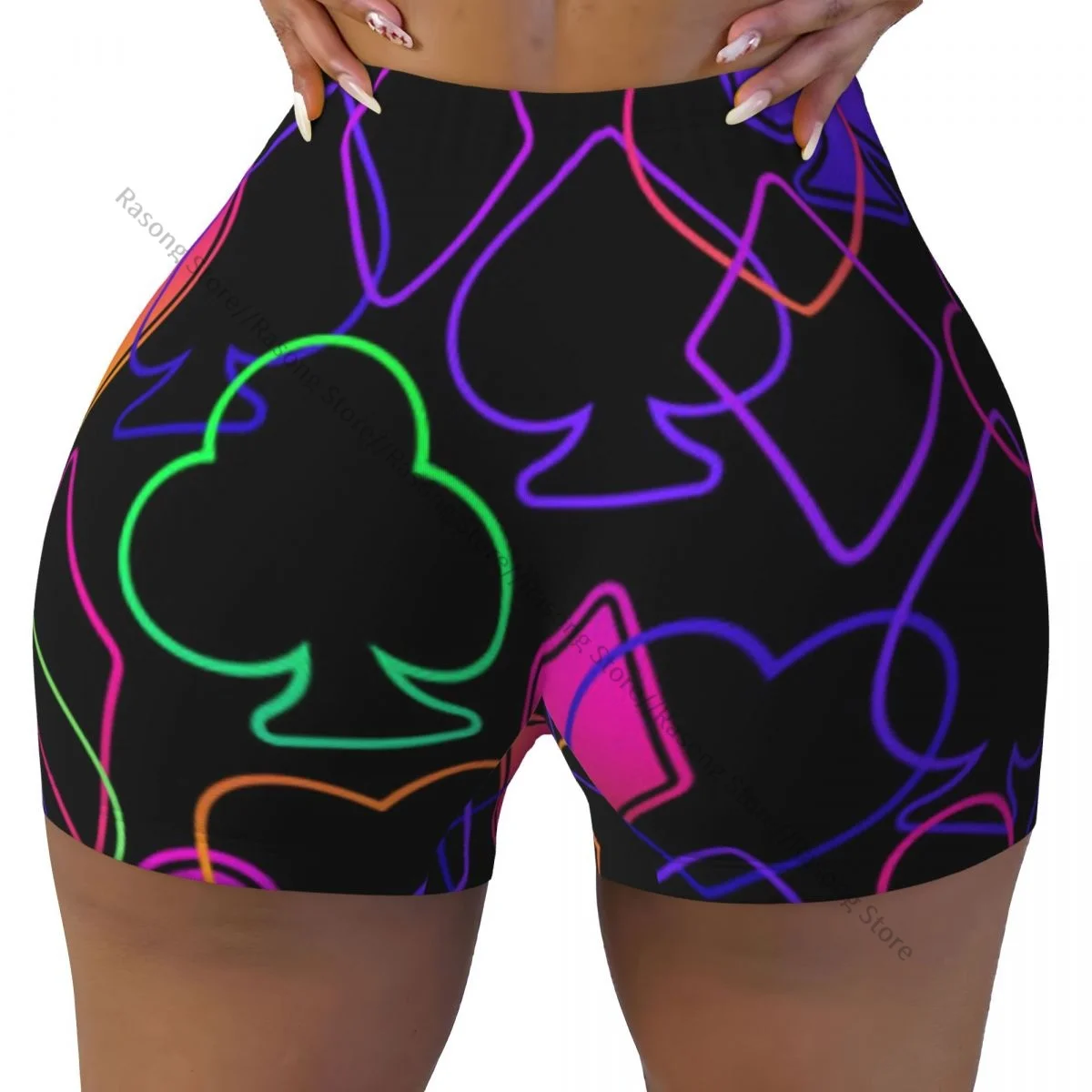 Pantaloncini da yoga da donna Abiti colorati per carte da poker Scrunch Booty Butt Lifting Comfort Fitness Gym