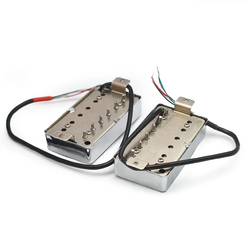 Alnico 5 Humbucker Guitar Pickup 4 Coil Cable 7.5k/15k Coil Splitting Alnico V Pickup for LP Guitar Chrome/Gold