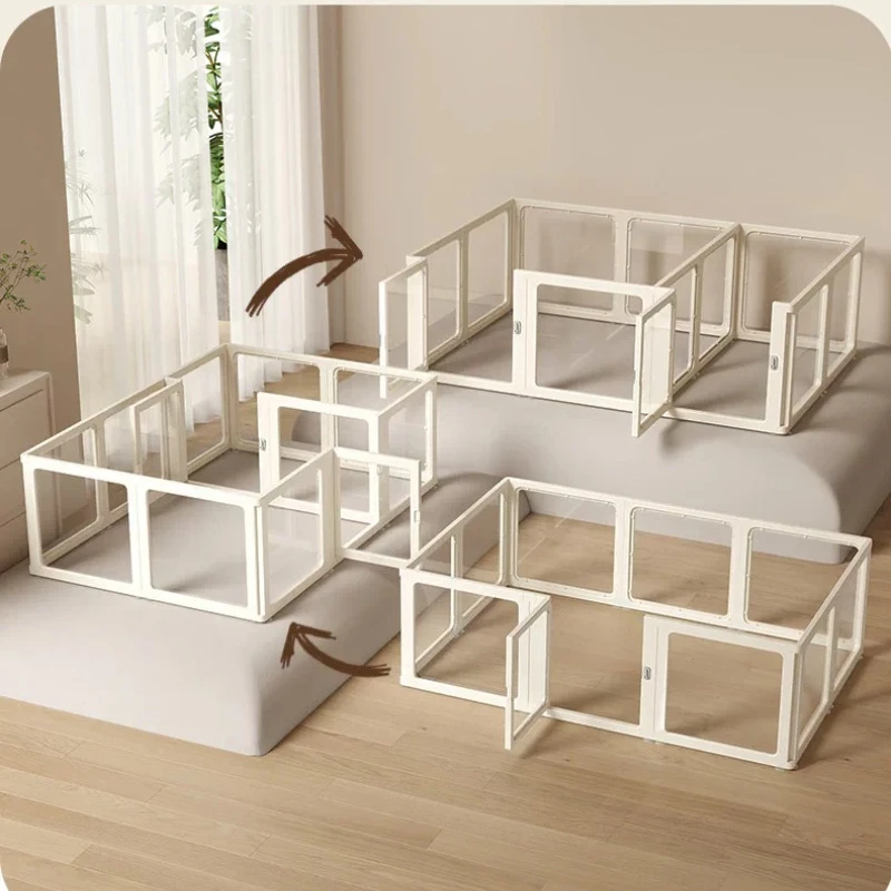 Acrylic Modular Dog Fence Playpen Balcony Outdoor Nordic Dog Fence Large Stair Gate modern Barrera Para Mascotas Pet Supplies