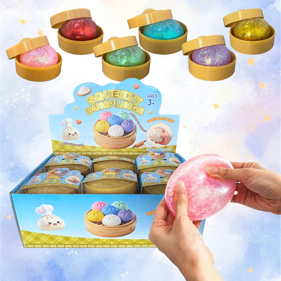 

Simulated Dumpling Squishies Pressure Stress Balls Reusable High Rebound Decompression Toys Dough Ball Unique Decoration Gifts