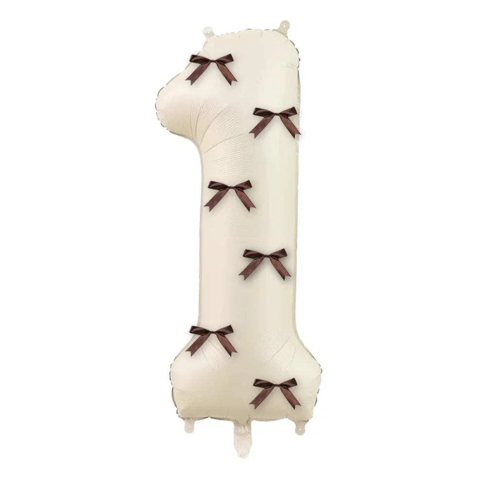 40 بوصة كريم أبيض عدد 0-9 بالونات القوس خمر الديكور الأطفال الكبار حفلة عيد ميلاد لوازم الزفاف احتفالي الديكور #4