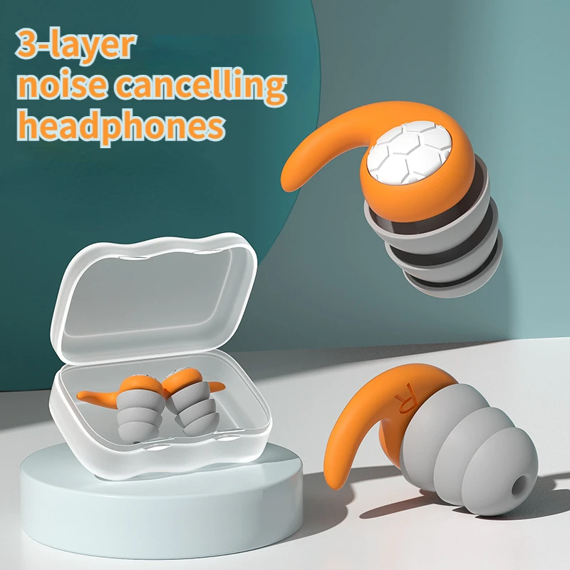 Silicone Earplug Sleep Noise Ear Plug Canceling Noise Reduction Soundproof Anti Sonre Soft Slow Rebound  Protection Ears Foam