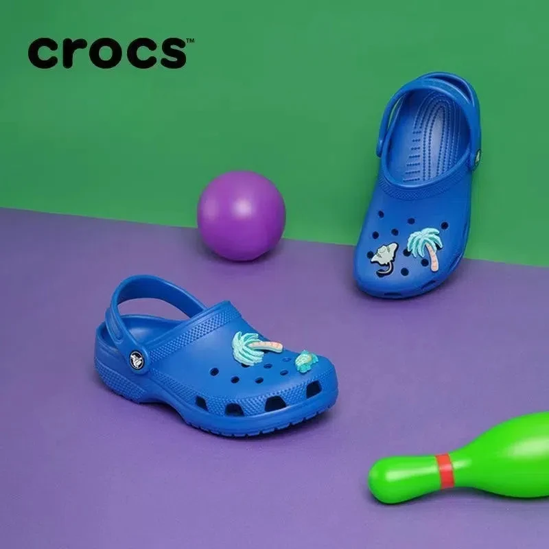 Original Crocs Classic Clog Cute Girls Boys Sandals Children Slippers Kawaii Kid Hole Shoes Non-Slip Beach Home Shoes Gift