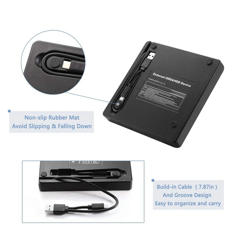 USB 3.0/typ-C Slim zewnętrzny DVD RW CD Writer Drive gramofle odtwarzacz napędy optyczne do laptopa PC