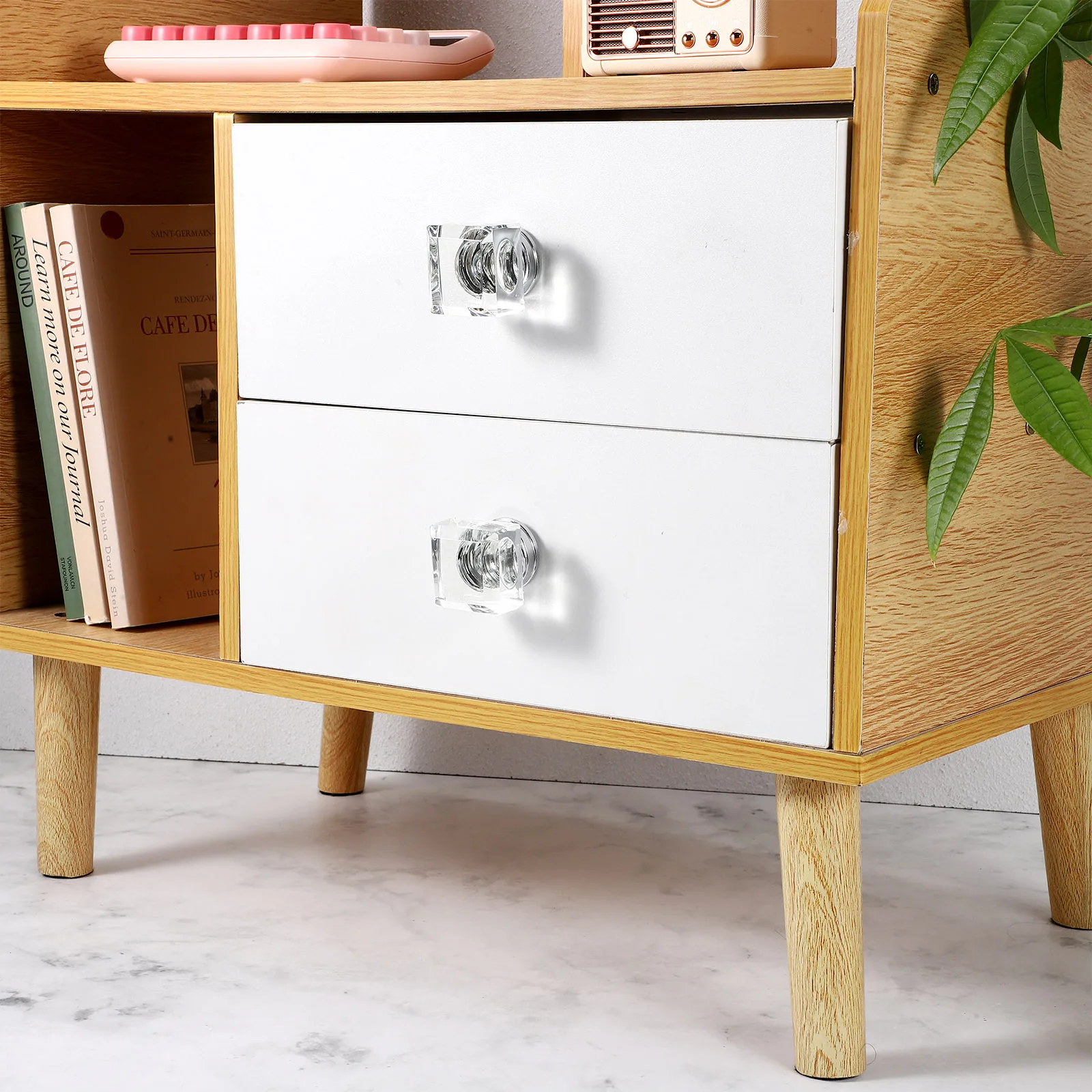 

2pcs Crystal Clear Drawer Knob 30Mm Cabinet Door Knob For Dresser Cupboard Closet Furniture Accessories Square Crystal Handle