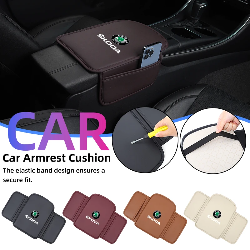 Car Armrest Box Pad Console Protector Armrest Storage Mat Accessories For Skoda Octavia Rapid Kodiaq Superb Derivative Karoq Fab view 4