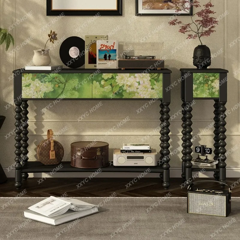 XX Chinese Style Flower and Bird Pattern Solid Wood Flower Stand Balcony Multi-layer Storage Rack  Style Flower Cabinet