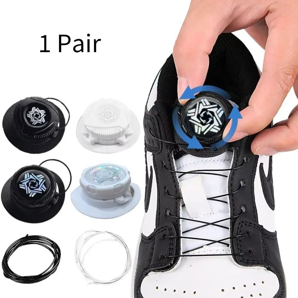 1 زوج الترفيه الأسلاك المعدنية التلقائي مشبك حبل سهلة التركيب قطب قفل سريع Shoestrings حذاء رياضة أربطة الحذاء الرجال والنساء