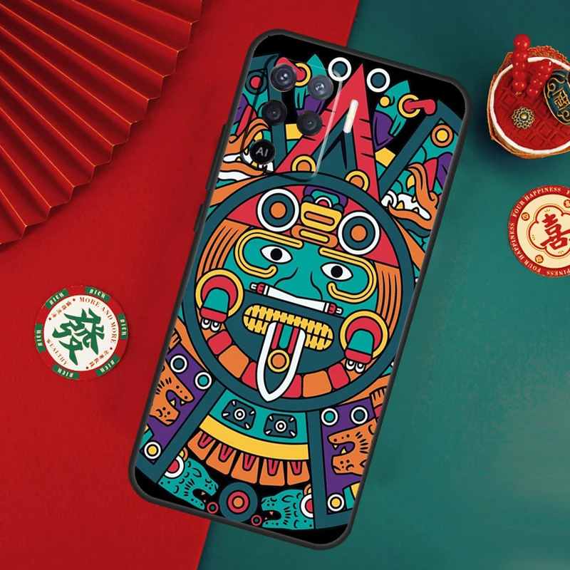 Aztec Calendar Mayan Native Stone For OPPO A74 A54 A94 A58 A78 A98 A5 A9 A53 A15 A52 A72 A17 A57 A77 A57S A16 A76 A96 Case